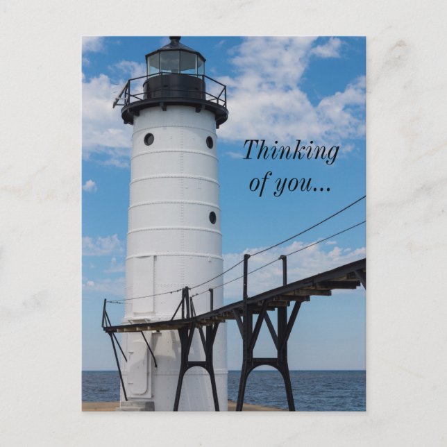 Manistee Lighthouse Denken Sie an Ihre Postkarte (Vorderseite)