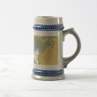 Manistee Michigan Seehafen-Diagramm-Tasse Bierglas