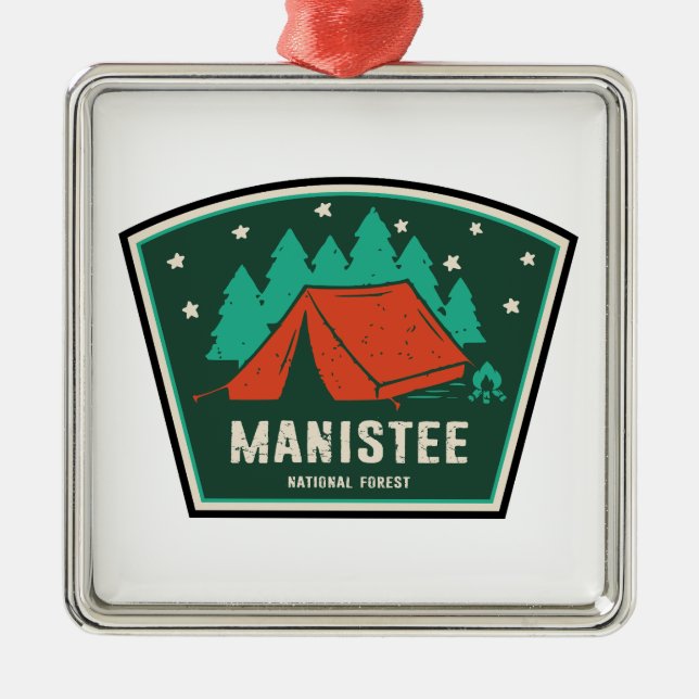 Manistee National Forest Camping Ornament Aus Metall (Vorne)