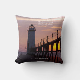 Manistee North Pierhead Helles Quadrat Kopfkissen Kissen