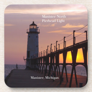 Manistee North Pierhead Light 6 Kunststoff-Unterse Getränkeuntersetzer
