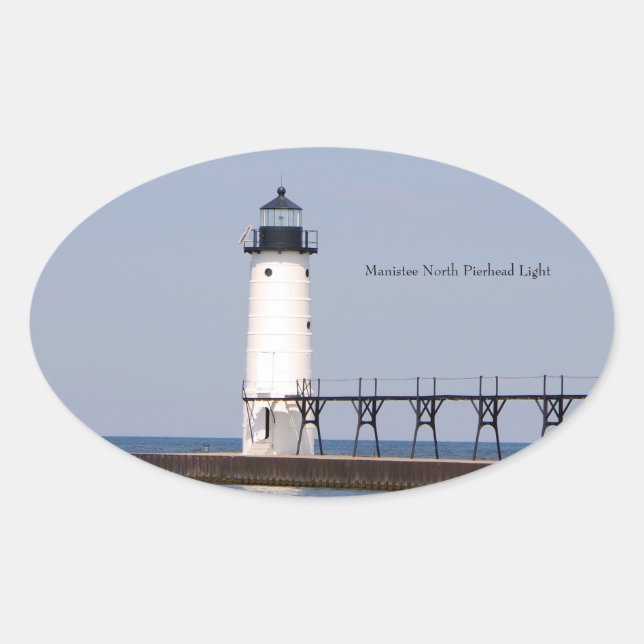 Manistee North Pierhead Light Aufkleber (Vorderseite)