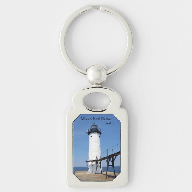 Manistee North Pierhead Light Metal Schlüsselkette Schlüsselanhänger (Vorderseite)