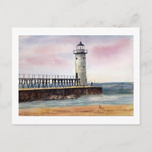 Manistee North Pierhead Light Postcard Postkarte