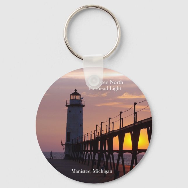 Manistee North Pierhead Light Schlüsselkette Schlüsselanhänger (Vorderseite)