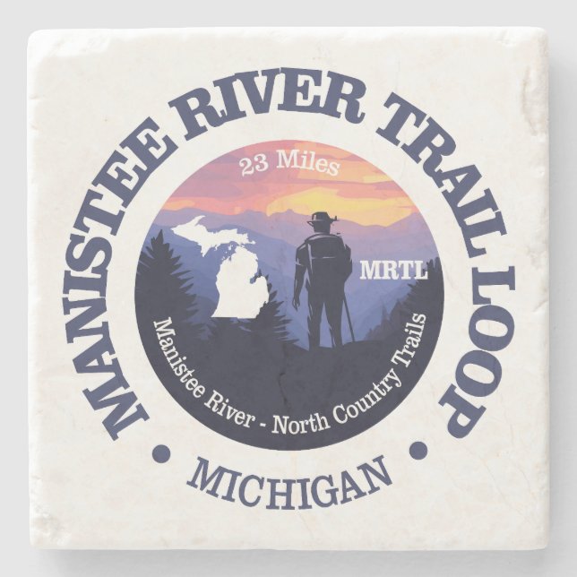 Manistee River Loop Trail (rd2) Steinuntersetzer (Vorderseite)