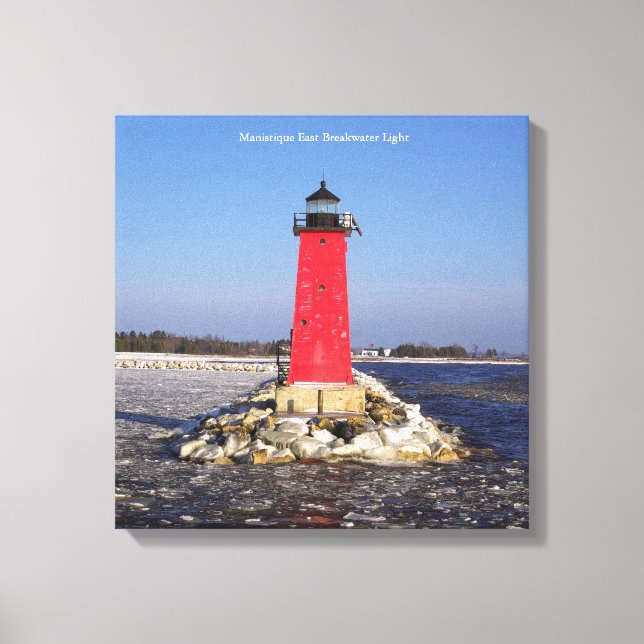 Manistique East Breakwater Light Leinwand (Vorderseite)