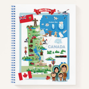 Manitoba Canada Cartoon Poster Notizbuch