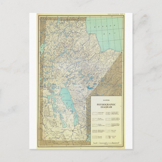 Manitoba Canada Physiographische Karte im Jahr 186 (Vorderseite)