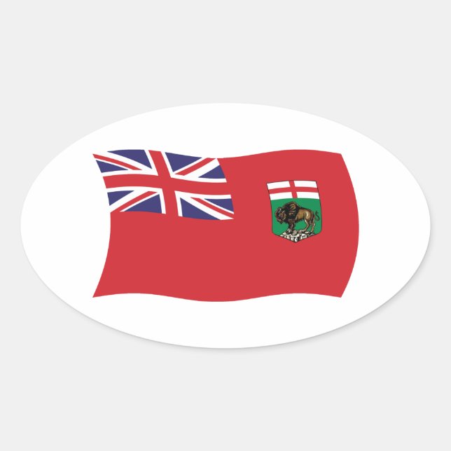 Manitoba-Flag-Aufkleber Ovaler Aufkleber (Vorderseite)