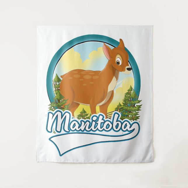 Manitoba Kanada Reiselogo Wandteppich (Vorderseite)