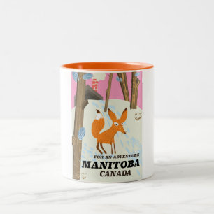 Manitoba Kanada Vintage-Reiseposter Zweifarbige Tasse