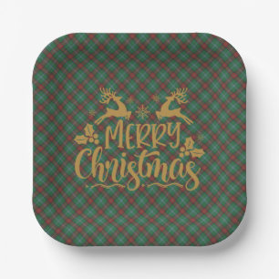 Manitoba Provinzielles Tartan-Weihnachten Pappteller