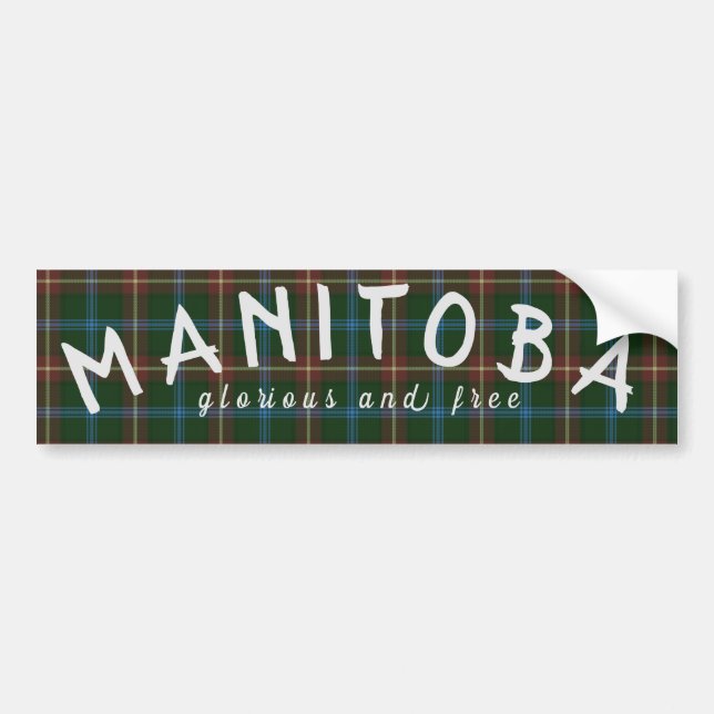 Manitoba Tartan Bumper Sticker Autoaufkleber (Vorne)