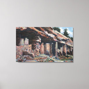 Manitou Frühlinge, Colorado - Klippen-Wohnungen Leinwanddruck