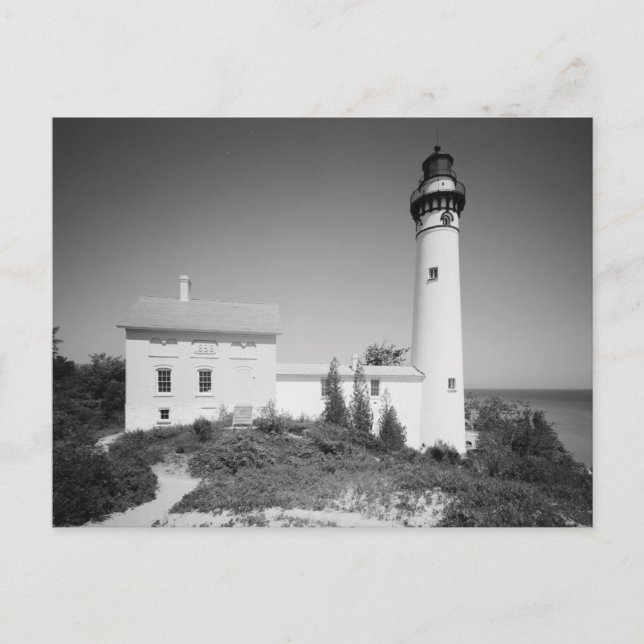 Manitou Island Leuchtturm Postkarte (Vorderseite)