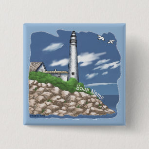 Manitou Lighthouse Button