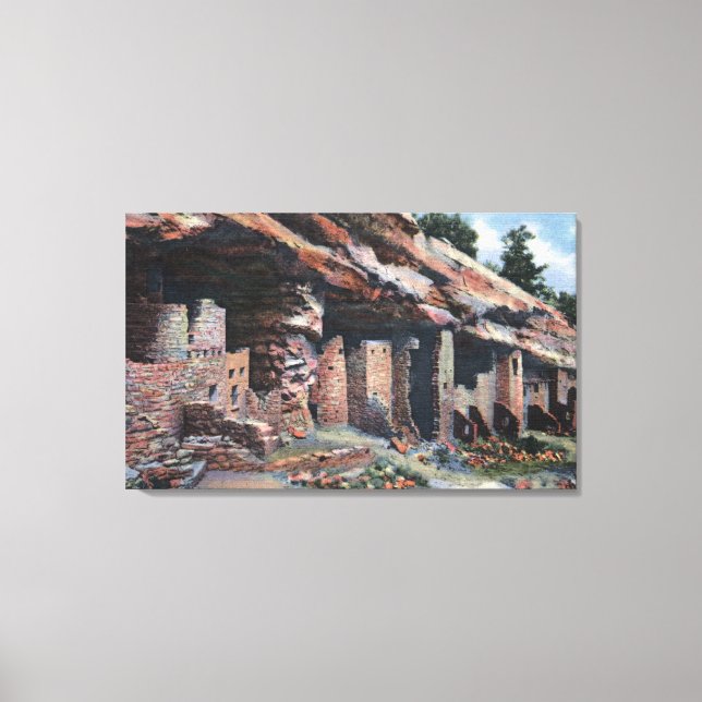 Manitou Springs, Colorado - Cliff Besiedlungen Leinwanddruck (Vorderseite)