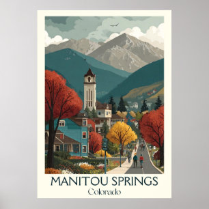 Manitou Springs Colorado Vintage Stadt Poster