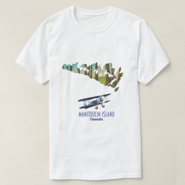 Manitoulin Island Kanada Karte T-Shirt (Design vorne)