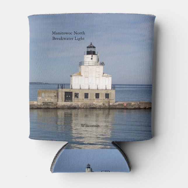 Manitowoc North Breakwater Light kann kühler werde Dosenkühler (Vorderseite)