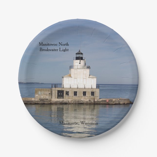 Manitowoc North Breakwater Light Paper plate Pappteller (Vorderseite)