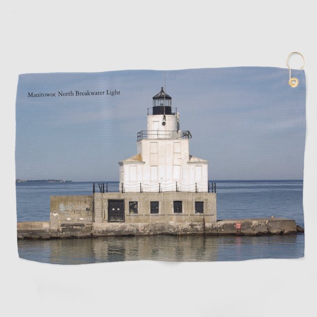 Manitowoc North Breakwater Light serviette de golf (Horizontal)