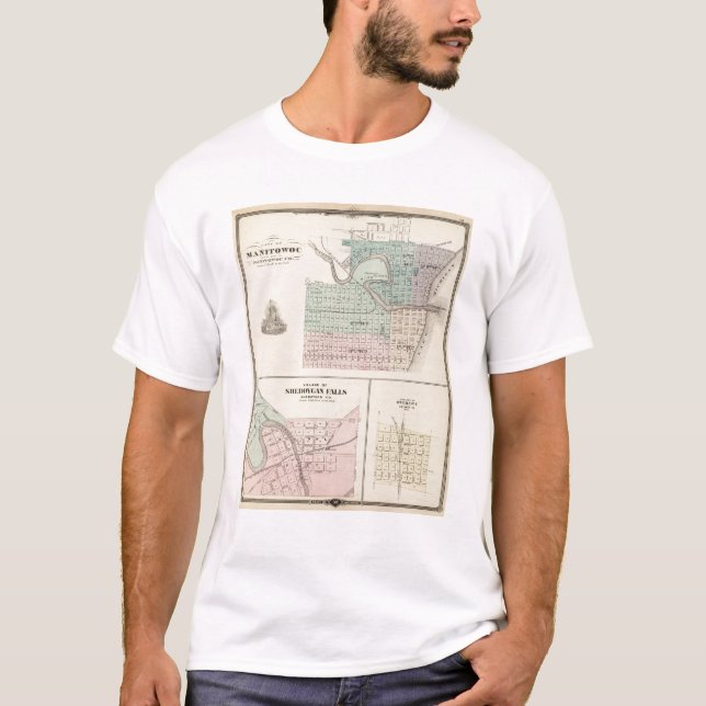 Manitowoc, Sheboygan und Hilbert, WIS T-Shirt (Vorderseite)