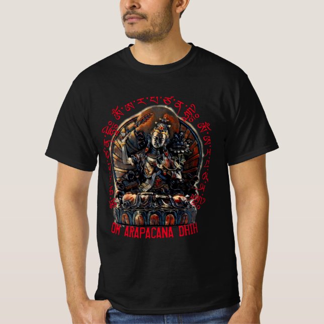 Manjushri Bodhisattva tibetisch-buddhistisches Man T-Shirt (Vorderseite)