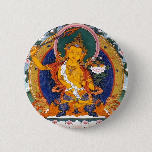 MANJUSHRI TIBET MYTHOLOGIE BUTTON (Vorderseite)