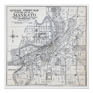 Mankato Karte ab 1914 Poster