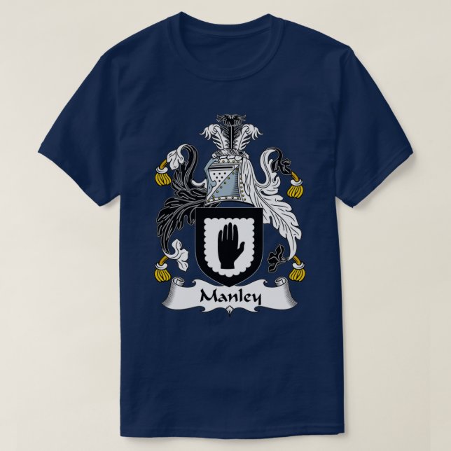 Manley Coat of Arms Familienwappen T-Shirt (Design vorne)