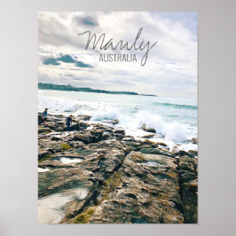 Manly Beach Surf Australien Reisen Poster