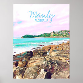 Manly Beach Surf Australien Reisen Poster