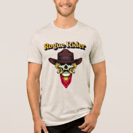 Manly Cowboy Skull Design  Tri-Blend Shirt