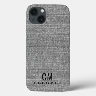 Manly Gray Initial Monogram Einfach Minimalistisch Case-Mate iPhone Hülle