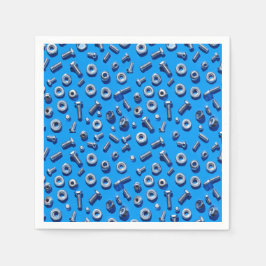 Manly Man Gear Head Nuts and Bolts Napkins Serviette