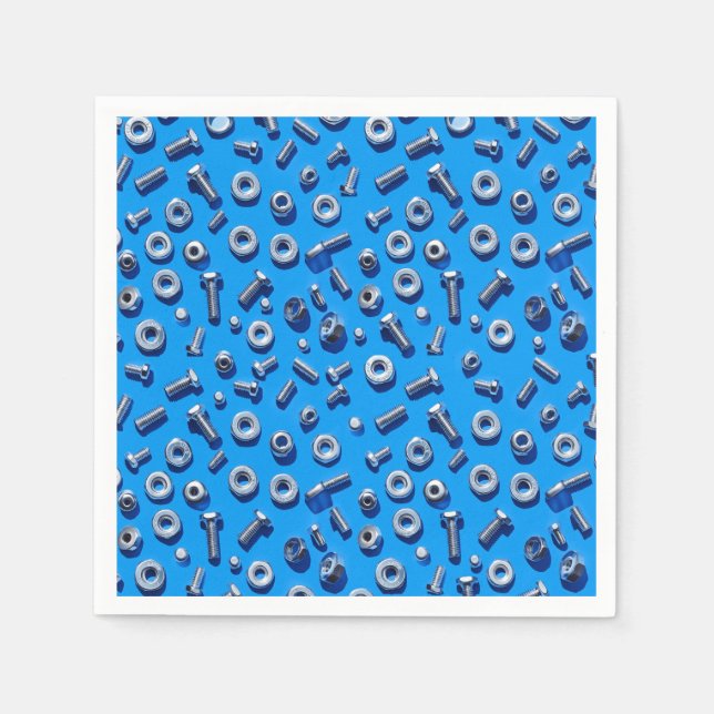 Manly Man Gear Head Nuts and Bolts Napkins Serviette (Vorderseite)