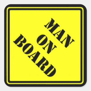 Mann an Bord Quadratischer Aufkleber
