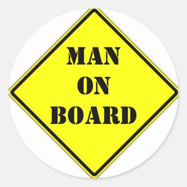Mann an Bord Runder Aufkleber (Vorderseite)