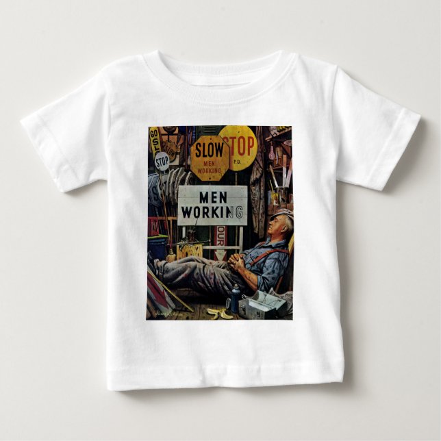 Mann-Arbeiten Baby T-shirt (Vorderseite)