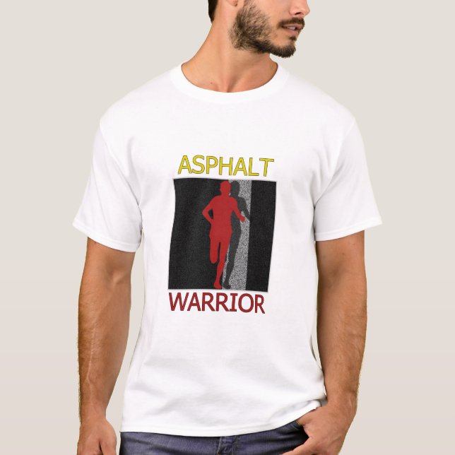 Mann-Asphalt-Kriegers-Läufer T-Shirt (Vorderseite)