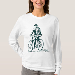 Mann auf dem Fahrrad - Dunkelgrün T-Shirt