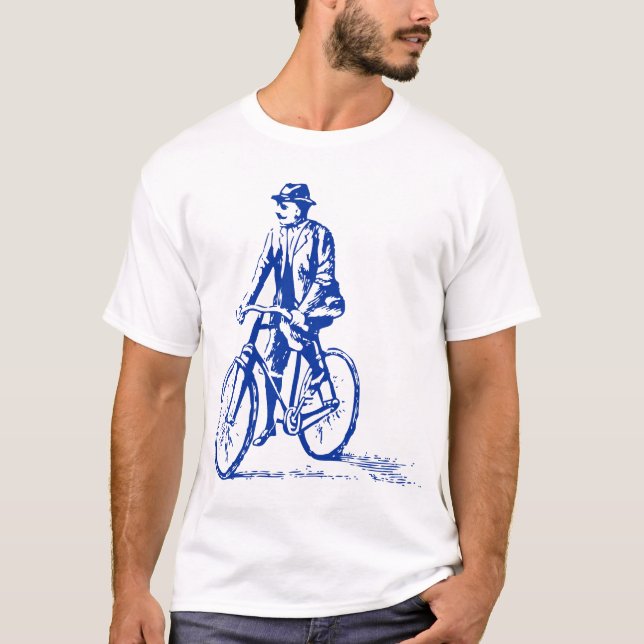 Mann auf dem Fahrrad - Marine T-Shirt (Vorderseite)