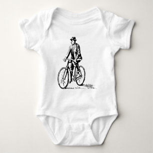 Mann auf dem Fahrrad - Schwarz Baby Strampler