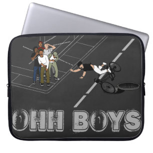 Mann auf dem Fahrrad trifft Manhole OHH BOYS Crack Laptopschutzhülle
