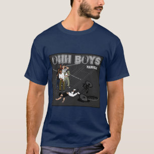 Mann auf dem Fahrrad trifft Manhole OHH BOYS Crack T-Shirt