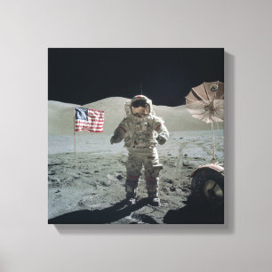 Mann auf dem Mond-Leinwand-Druck Leinwanddruck