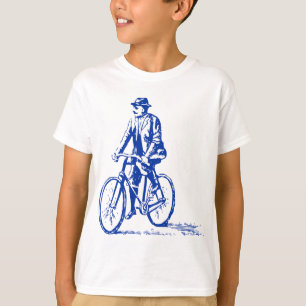 Mann auf einem Fahrrad - Navy T-Shirt