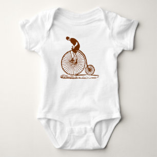 Mann auf einem Hochrad - Braun Baby Strampler